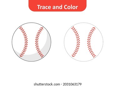 Trace and color, baseball vector
