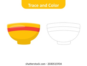 Trace and color, bowl vector