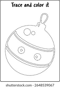 Trace and Color Christmas Bells Activity