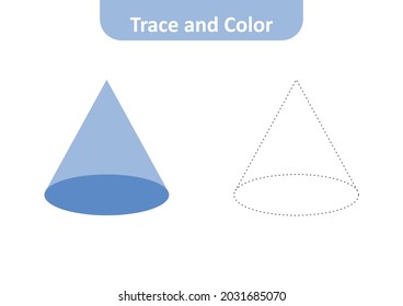 Trace and color, cone shape vector