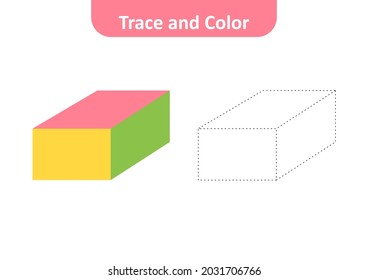 Trace And Color, Cuboid Shape Vector