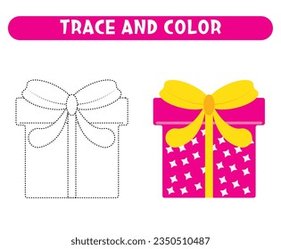 Cuadro de regalo de trazos y colores. Hoja de trabajo para niños