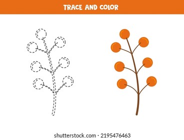 Trazo y color de brunch con ceniza dibujada a mano. Hoja de trabajo para niños.