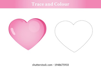 Trace and Color heart free vector