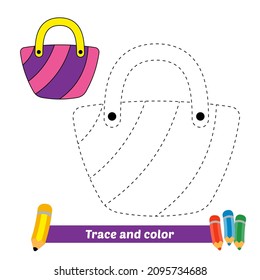 Libro de coloración para niños, vector de bolsa