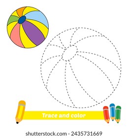 trace and color for kids, ball vector