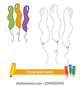 Spur und Farbe für Kinder, Ballons, Vektorgrafik