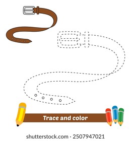 trace and color for kids, belt vector