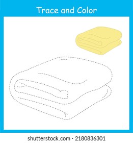 Trace and color for kids,  Blanket vector