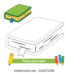 Trace and color for kids, book vector