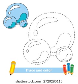 trace and color for kids, bubble vector