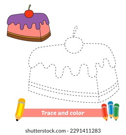 trace and color for kids, cake vector