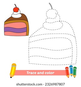trace and color for kids, cake vector