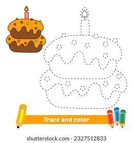 trace and color for kids, cake vector