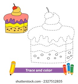 Spur und Farbe für Kinder, Kuchenvektor