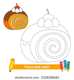 trace and color for kids, cake vector