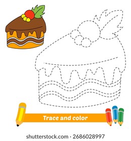 trace and color for kids, cake vector