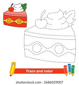 Spur und Farbe für Kinder, Kuchenvektor