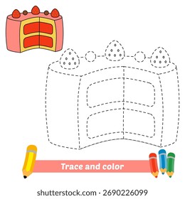 trace and color for kids, cake vector