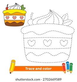 trace and color for kids, cake vector