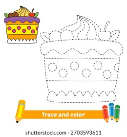 Trazo y color para los niños, Vector de la torta