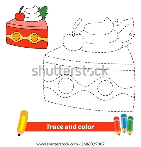 trace and color for kids, cake vector