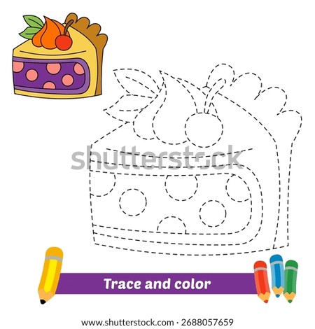 trace and color for kids, cake vector