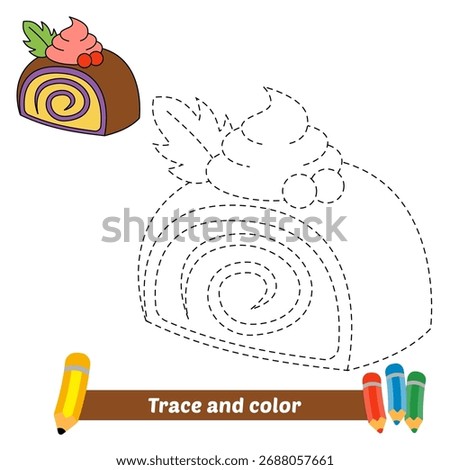 trace and color for kids, cake vector