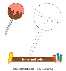 trace and color for kids, candy vector