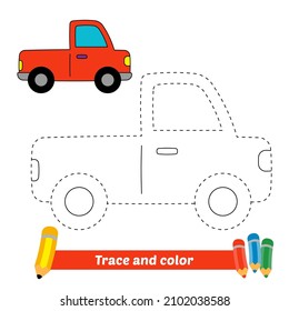 Rastreo y color para los niños, vector del coche