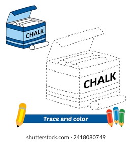 trace and color for kids, chalk vector