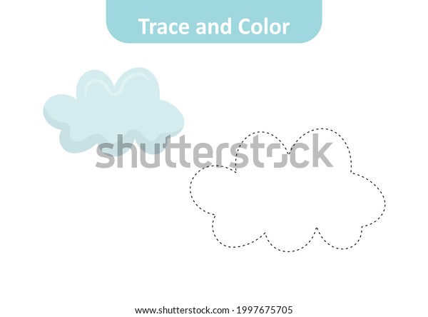 Trace Color Kids Cloud Vector Stock Vector (Royalty Free) 1997675705 ...