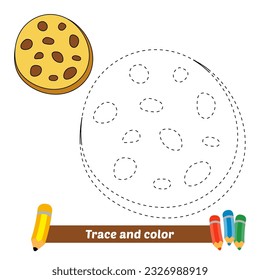 trace and color for kids, cookies vector