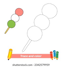 traza y color para niños, vector dango
