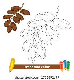 trace and color for kids, dates vector