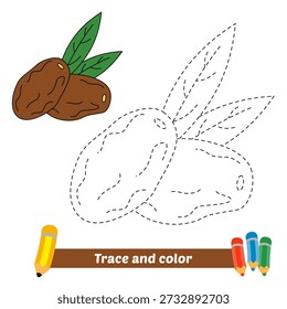 trace and color for kids, dates vector