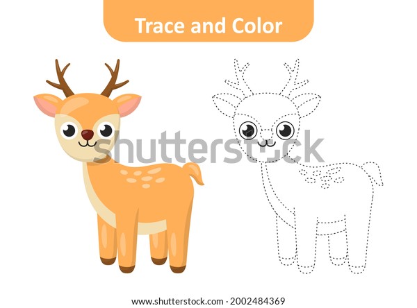 Trace Color Kids Deer Vector Stock Vector (Royalty Free) 2002484369 ...