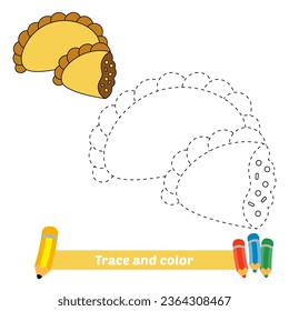 trace and color for kids, empanada vector