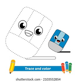 Trace und Farbe für Kinder, Radiergummi