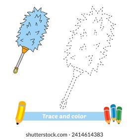 trace and color for kids, feather duster vector