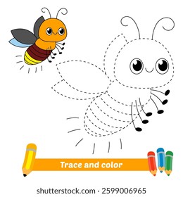 trace and color for kids, firefly vector