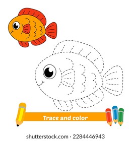 traza y color para niños, vector de peces
