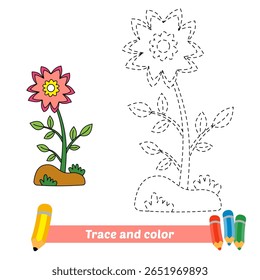 Spur und Farbe für Kinder, Blumenvektor