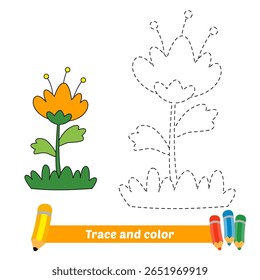 Spur und Farbe für Kinder, Blumenvektor