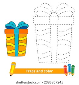 trace and color for kids, gift box vector