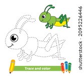 Trace and color for kids, grasshopper vector