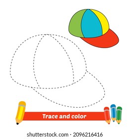 Rastreo y color para niños, vector de sombrero