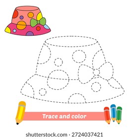 trace and color for kids, hat vector