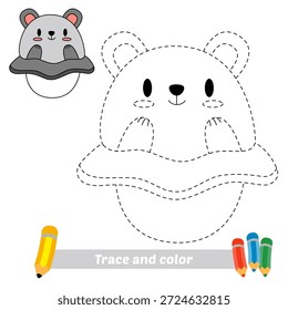 trace and color for kids, hat vector
