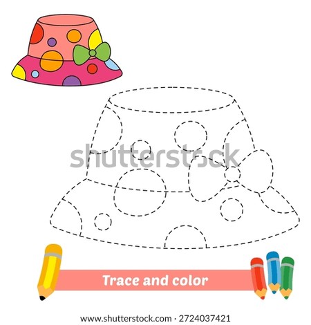 trace and color for kids, hat vector